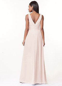 Azazie Julianna Robes de demoiselle d'honneur Robe Trapèze en Mousseline de soie Rose Pétale image2