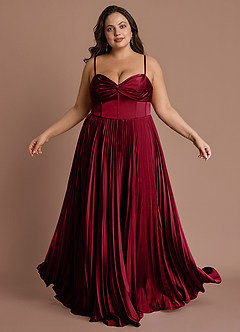 Styla Merlot Pleated Maxi Dress image6
