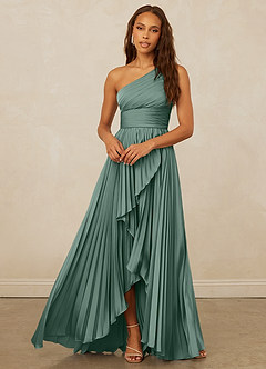 Christian Siriano Bridal for Azazie 1008 Brautjungfernkleider A-Linie One-Shoulder Stretch-Satin Kleid Eukalyptus image5