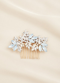 front Crystal Pearl Floral Comb
