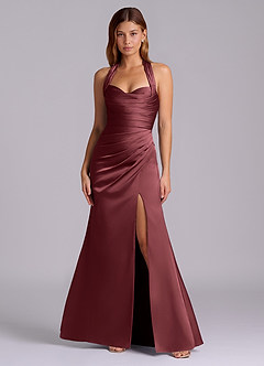 Azazie Destiny Suknie dla druhen Syrena Dekolt w kształcie serca Satyna elastyczna Do ziemi Sukienka image4