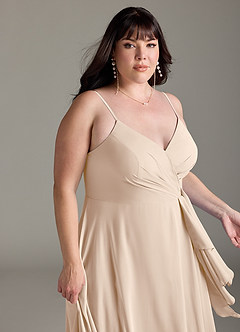 Azazie Akita Bridesmaid Dresses White Alabaster A-Line Chiffon Dress image10