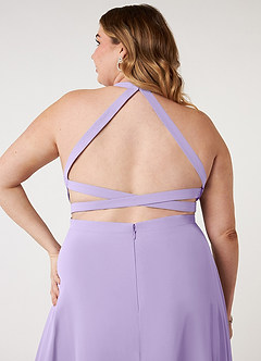 Azazie Clarice Bridesmaid Dresses Lilac A-Line Halter Chiffon Dress image10