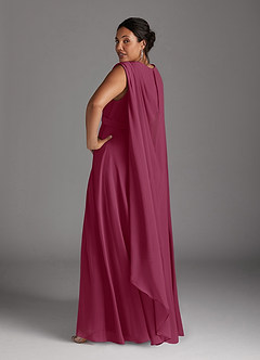 Azazie Isa Mother of the Bride Dresses Mulberry A-Line V-Neck Pleated Chiffon Dress image12
