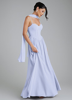 Azazie Alisha Robes de demoiselle d'honneur Robe Trapèze en Mousseline de soie Corset Lavande image6