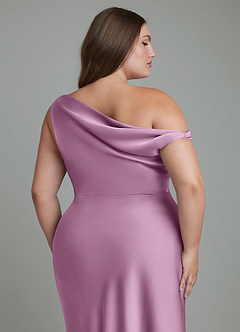 Azazie Emerson Brautjungfernkleider Meerjungfrau-Linie Schulterfrei Stretch-Satin Kleid Blauregen image13