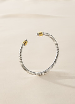front Brazalete trenzado de metal mixto