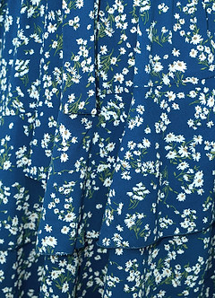 Maynard Blue Floral Print Tiered Midi Dress image7
