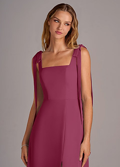 Azazie Debra Bridesmaid Dresses Mulberry A-Line with Pockets Chiffon Convertible Dress image7