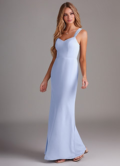 Azazie Denice Brautjungfernkleider Etui Gefaltet Chiffon Kleid Eis image3