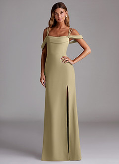 Azazie Callan Bridesmaid Dresses Moss Green Mermaid Pleated Chiffon Convertible Dress image1