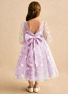 Azazie Elowen Flower Girl Dresses Candy Pink A-Line Sweetheart Neckline Lace Dress image2
