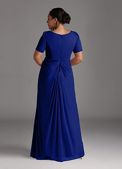 Azazie Bessie Kleider für die Brautmutter A-Linie Plissee Gittergewebe Kleid Königsblau image8
