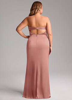Azazie Leonis Bridesmaid Dresses Rosette Mermaid Pleated Stretch Satin Convertible Dress image10