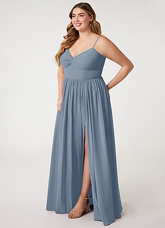 Azazie Zeya Bridesmaid Dresses Twilight A-Line V-Neck Pleated Chiffon Dress image8