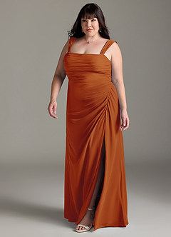 Azazie Jesaphine Bridesmaid Dresses Paprika Sheath Bow Chiffon Dress image12
