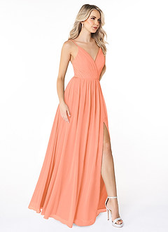 Azazie Gracie Bridesmaid Dresses Sunset A-Line Pleated Chiffon Dress image5