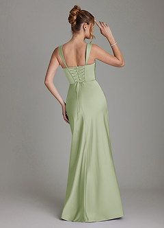 Azazie Agustina Robes de demoiselle d'honneur Robe Sirène en Satin extensible Corset Vert Sauge image2