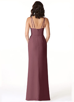 Azazie Leo Bridesmaid Dresses Sangria Mermaid V-Neck Pleated Chiffon Dress image2