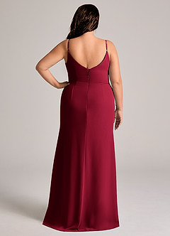 Azazie Deandra Bridesmaid Dresses Burgundy Mermaid Pleated Chiffon Dress image8