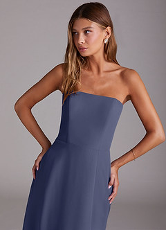 Azazie Wren Bridesmaid Dresses Stormy A-Line Side Slit Chiffon Convertible Dress image5