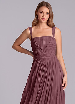 Azazie Mina Bridesmaid Dresses Sangria A-Line Pleated Chiffon Dress image2