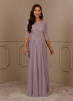 Azazie Harriet Mother of the Bride Dresses Dusk A-Line Scoop lace Mesh Dress image1
