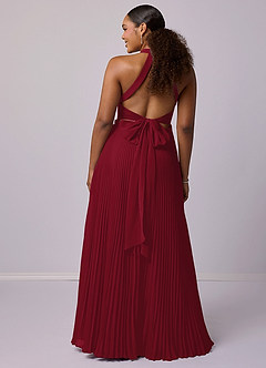 Barbie ♥ Azazie Bridesmaid Dresses Burgundy A-Line Pleated Chiffon Dress image8