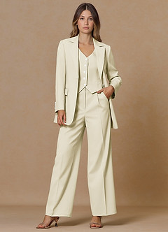 front Rowan Ivory Refined Weave Performance 2-Piece Suit