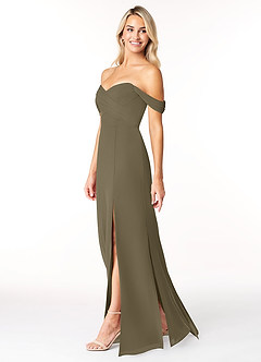 Azazie Joretta Robes de demoiselle d'honneur Robe Trapèze Convertible en Mousseline de soie Encolure en Forme de Cœur Vert Saule image4