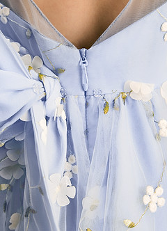 Azazie Elowen Robe Demoiselle D'honneur Fillette Robe Trapèze en Dentelle Encolure en Forme de Cœur Lavande image7