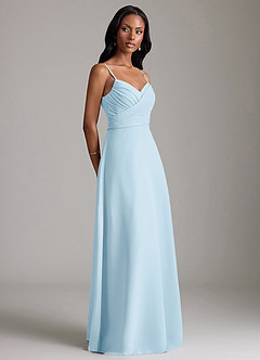 Azazie Kali Bridesmaid Dresses Sky Blue A-Line Pleated Chiffon Dress image3