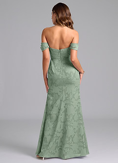 Azazie Saige Bridesmaid Dresses Matcha A-Line Off the Shoulder Floral Burnout Convertible Dress image6