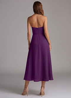 Azazie Wren Bridesmaid Dresses Grape A-Line Strapless Chiffon Dress image2