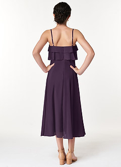 Azazie Ensley Junior Plum A-Line Pleated Chiffon Dress image2