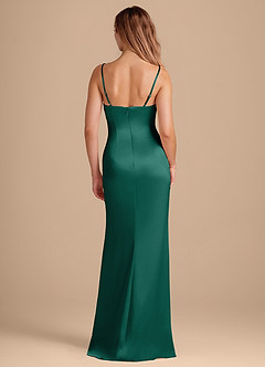 Azazie Camila Bridesmaid Dresses Emerald Sheath Sweetheart Neckline Metallic Satin Dress image5
