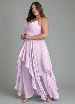 Azazie Zaina Bridesmaid Dresses Frosted Lilac A-Line Chiffon Dress image11