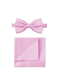 front Matte Satin Bow Tie and Pocket Square Set