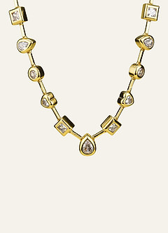 front Collier serti de cristaux mélangés