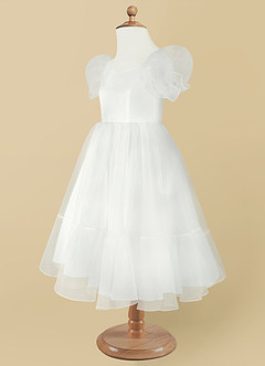 Azazie Lil Debbie Flower Girl Dresses Diamond White Ball-Gown Sweetheart Neckline Organza Dress image8