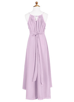 Azazie Oaklynn Junior Robe Trapèze en Mousseline de soie Plissée Frostiges Flieder image7