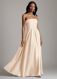 Azazie Lucienne Bridesmaid Dresses White Alabaster A-Line Strapless Chiffon Convertible Dress image6