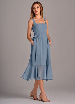 Azazie Deb Bridesmaid Dresses Twilight A-Line with Pockets Chiffon Convertible Dress image3