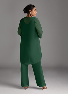 Azazie Frances Mother of the Bride Dresses Dark Green Jumpsuit/Pantsuit Scoop Mesh Dress image12