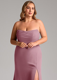 Azazie Saige Bridesmaid Dresses Vintage Mauve A-Line Off the Shoulder Chiffon Convertible Dress image11