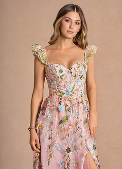 Denisse Blush Pink Multi Midi klänning image7