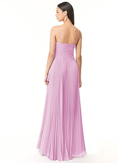 Azazie Vini Bridesmaid Dresses Candy Pink A-Line V-Neck Pleated Chiffon Dress image2