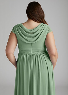 Azazie Organa Bridesmaid Dresses Matcha A-Line Pleated Chiffon Dress image12