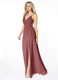 Azazie Gracie Robes de demoiselle d'honneur Robe Trapèze en Mousseline de soie Plissée Améthyste image4