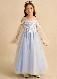 Azazie Zimi Blumenmädchenkleider Ballkleid Herzausschnitt Tüll Kleid Eis image5